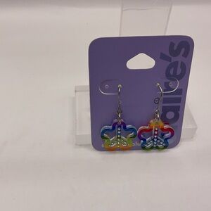 Claire's Multicolor Peace Sign Earrings
